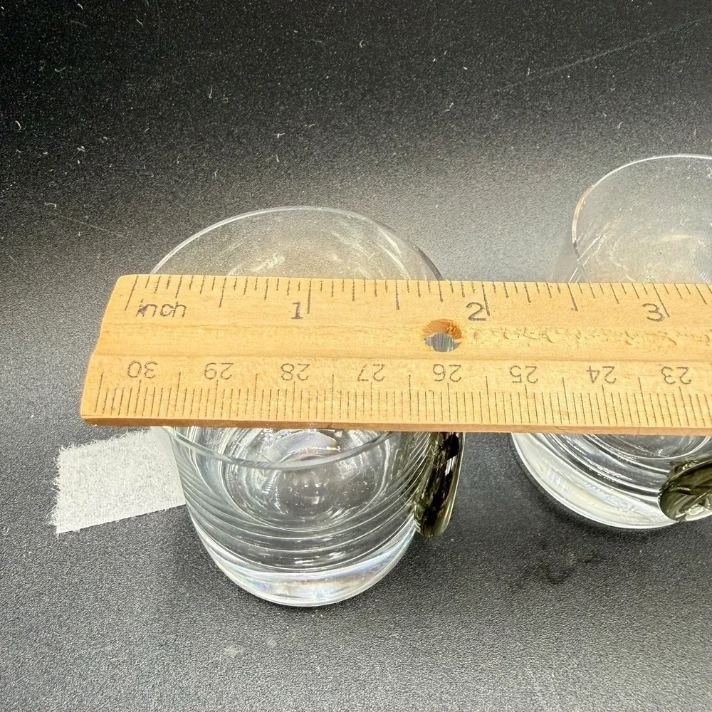 3 Rosenthal Crystal Shot Glasses Pirate Barware Collection w/Applied Anchor READ